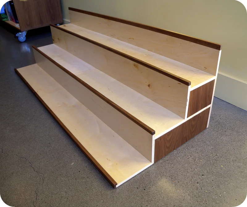 Birch & walnut display unit