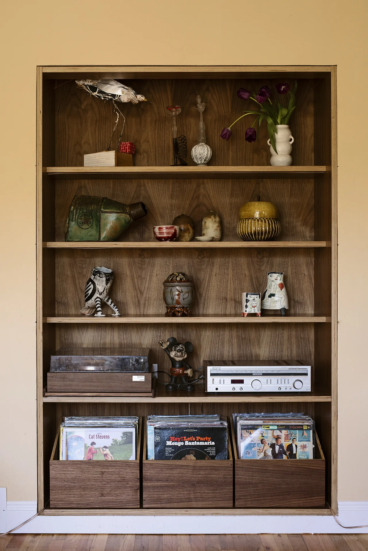 Walnut shelving unit