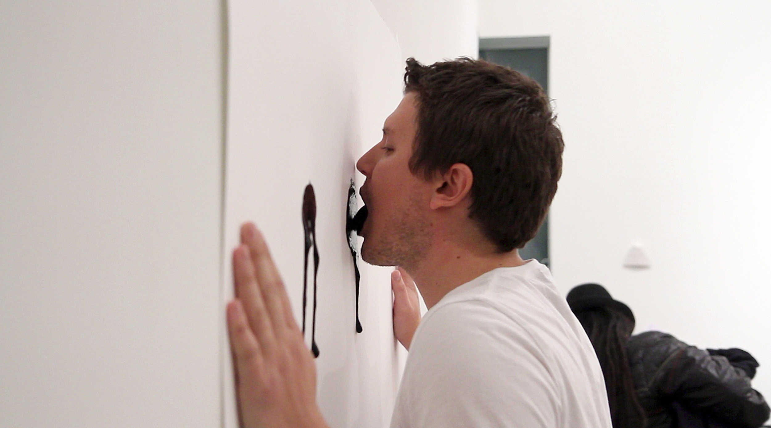   Attempting to Capture Taste (Spication, Rotation, Verrition)  Performance (Squid ink applied by tongue on paper) Duration 9:54 minutes Jaus Gallery, West Los Angeles, CA. November 10th, 2012  Video Courtesy of Sean Flaherty 