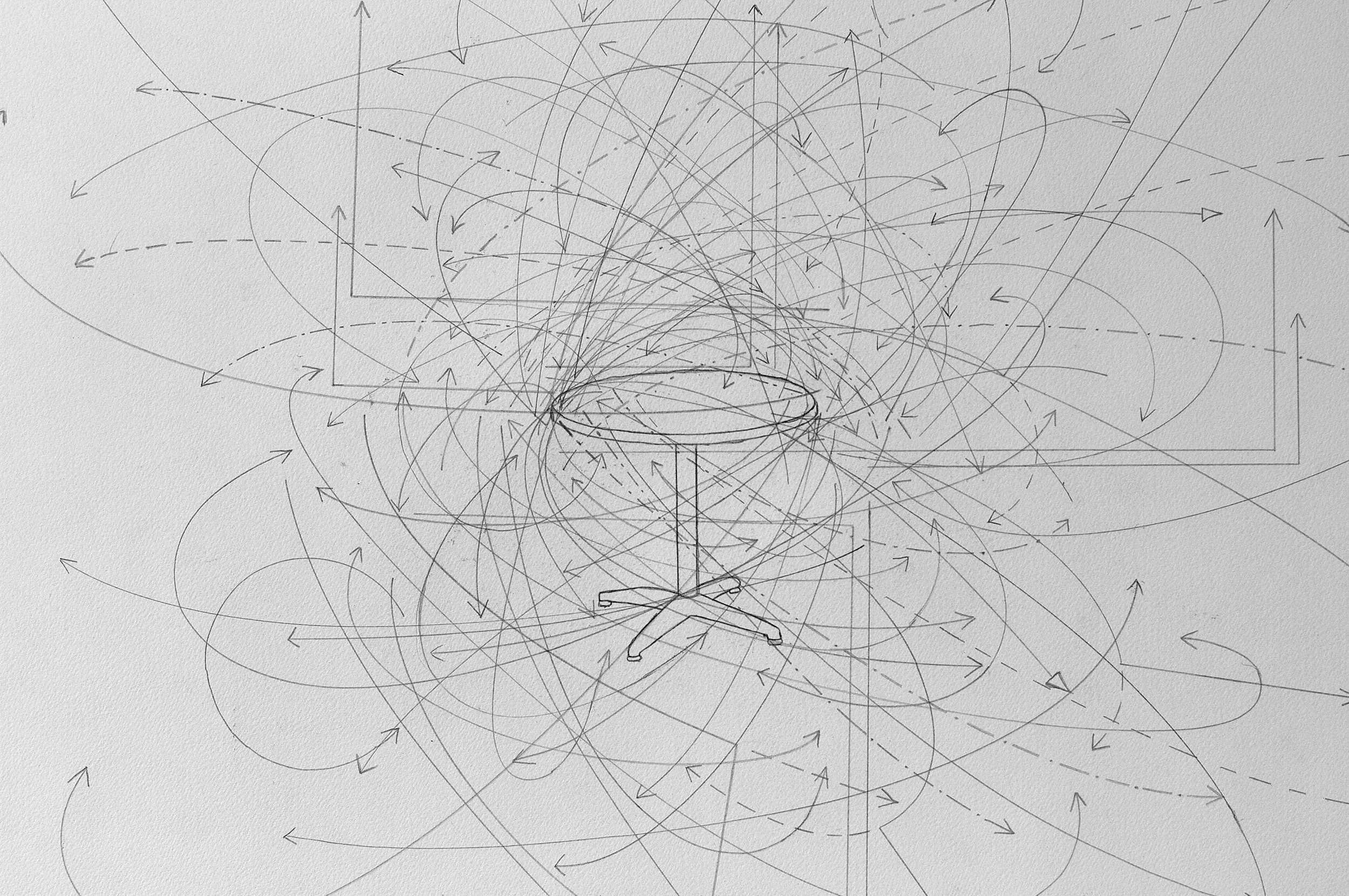 Dinner Conversation: 2 subjects, Burritos, Chips, Salsa with Soda Fountain Drinks. 05/13/2011, 8:44PM, 24:52 Minutes, Valencia, CA. (detail) 2011 graphite on paper 22X30 inches Photo Courtesy of Sean Flaherty