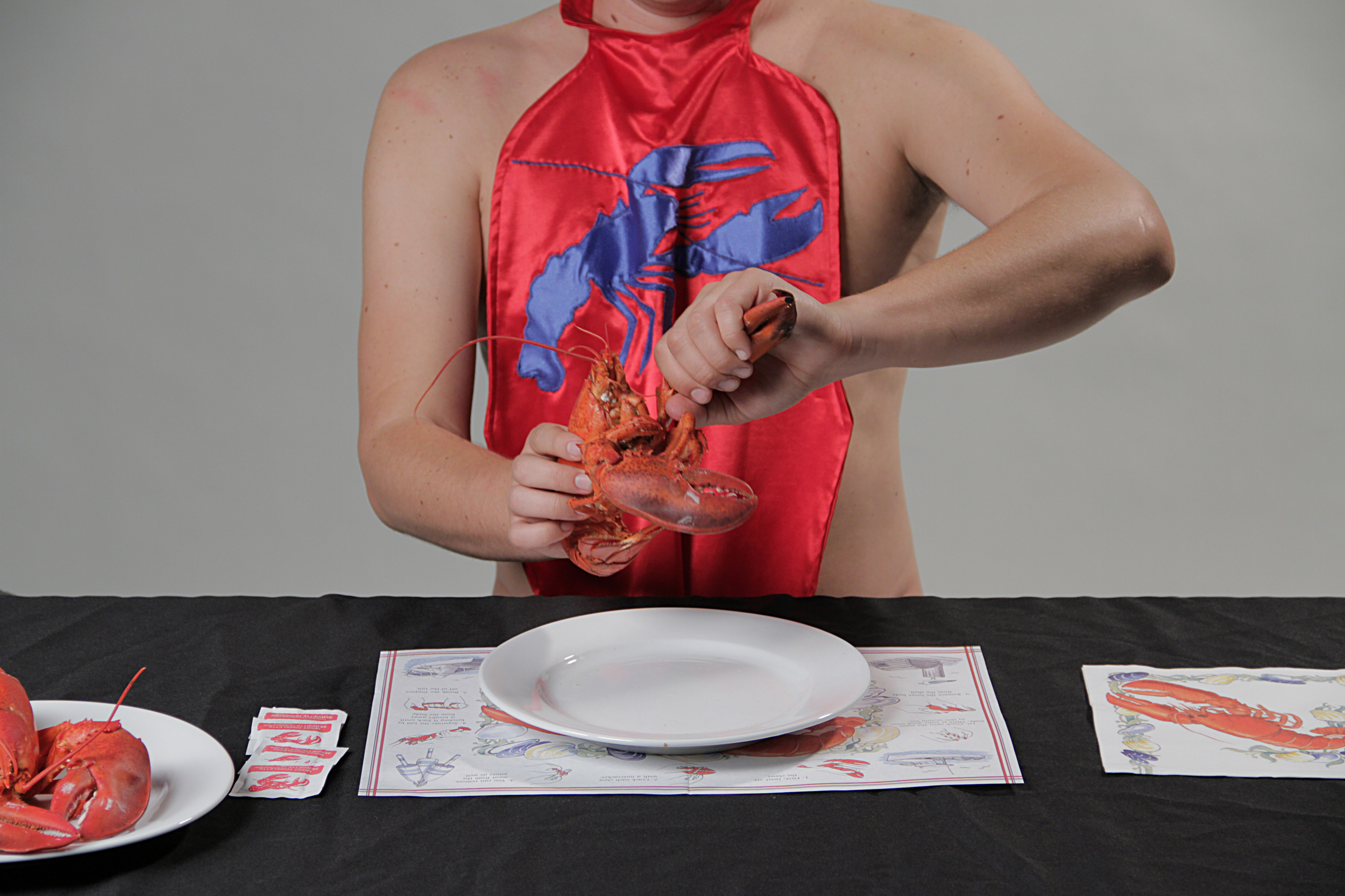   How to Eat Lobster  2011 (production still) HD video, duration 10 minutes Photo and video courtesy of Sean Flaherty 