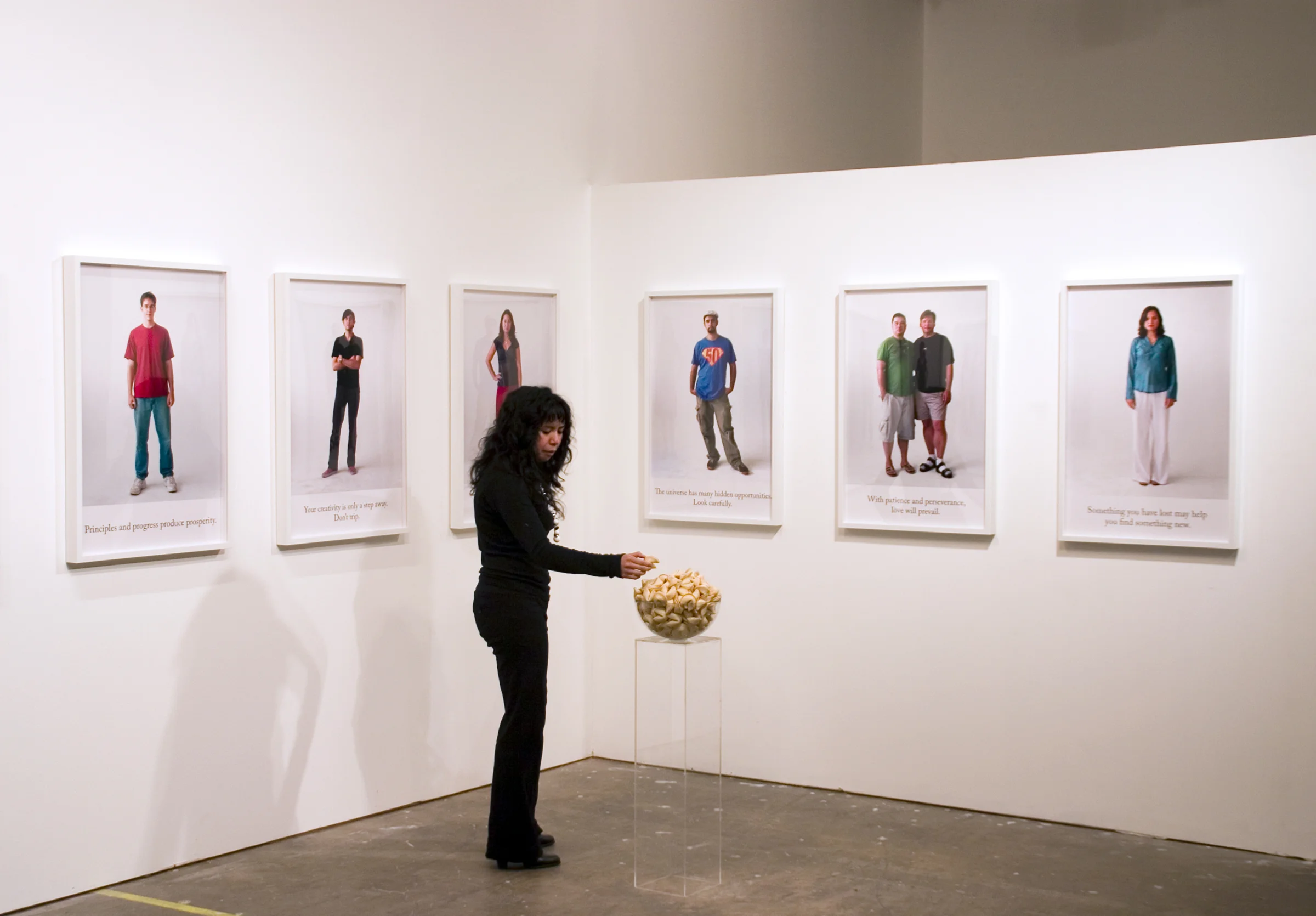Fortune Cookie Project 2008 9 lightjet prints, custom fortune cookies, vinyl Dimensions variable