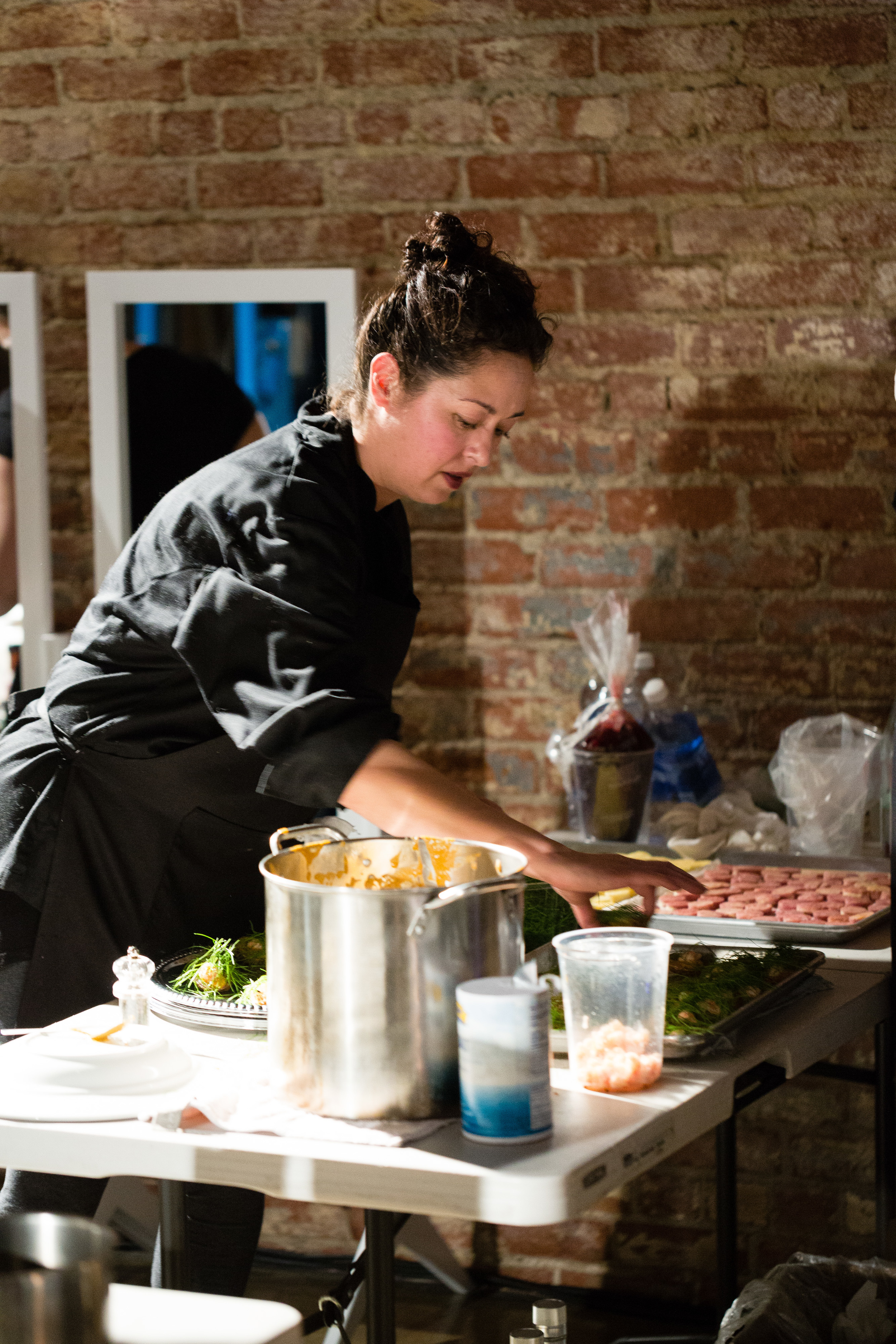   The Fleiss Feast  2016 Interactive dinner collaboration (chef preparation) In collaboration with Los Angeles Eats Itself, Chef Teresa Montańo and Chef Mia Wasilevich March 6th, 2016, LA River Studio, Los Angeles, CA photo courtesy of Michael Underw