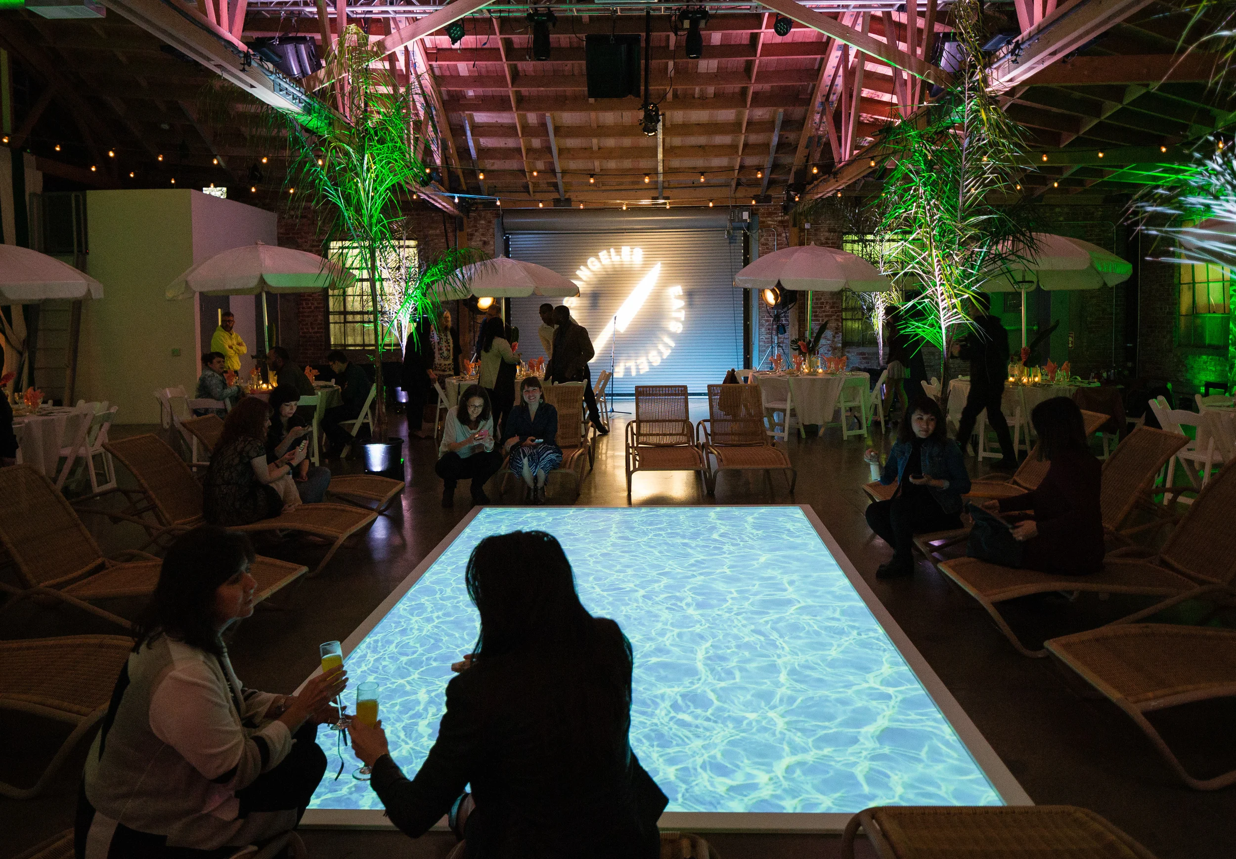 The Fleiss Feast 2016 Interactive dinner collaboration (dinner installation view) In collaboration with Los Angeles Eats Itself, Chef Teresa Montańo and Chef Mia Wasilevich March 6th, 2016, LA River Studio, Los Angeles, CA photo courtesy of Michael Underwood
