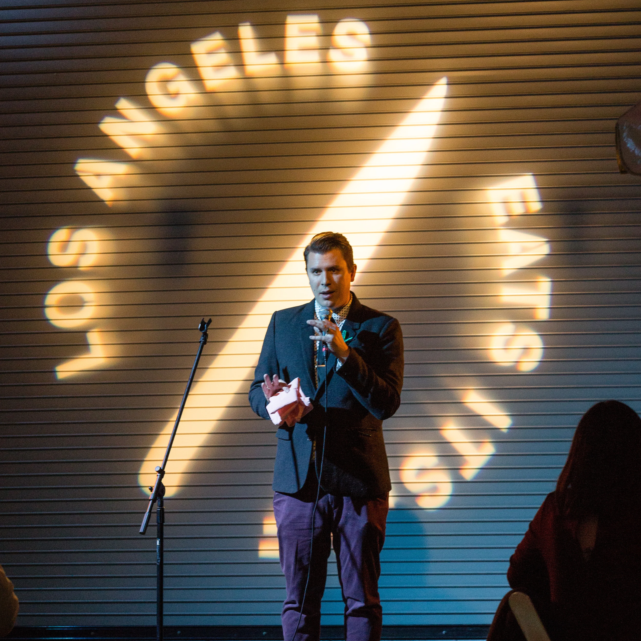 The Fleiss Feast 2016 Interactive dinner collaboration (dinner announcements) In collaboration with Los Angeles Eats Itself, Chef Teresa Montańo and Chef Mia Wasilevich March 6th, 2016, LA River Studio, Los Angeles, CA photo courtesy of Michael Underwood