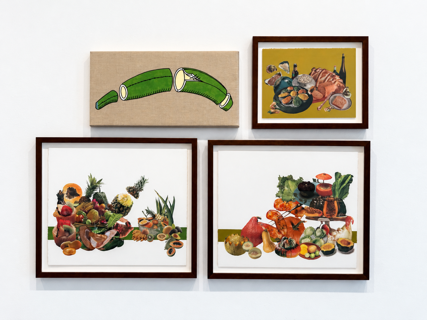Process paintings + Pronkstillevens Installation view
