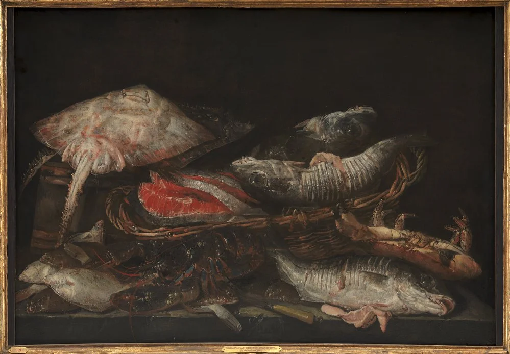 Reference: Pronkstilleven #7 (after Abraham Van Beijern, Still Life with Fish on a Stone Table)