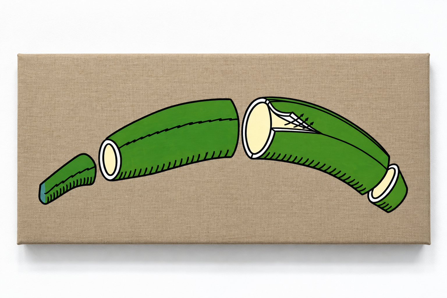 Process Painting #2, how to peel a
plantain (banane pesé)
2026
Acrylic on linen
12 x 24 inches