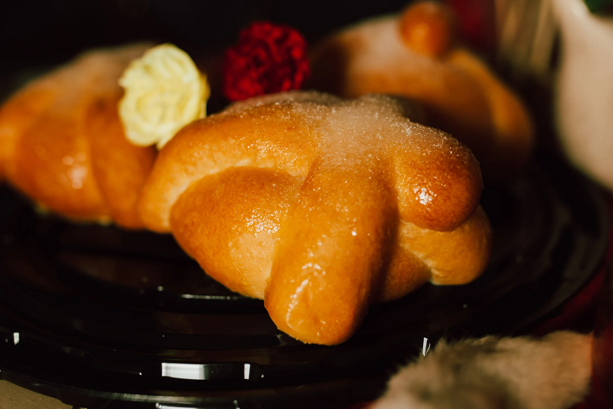 Pan de Muerto by my local HEB. Usually this sweet bread will be in the shape of bones and a skull.