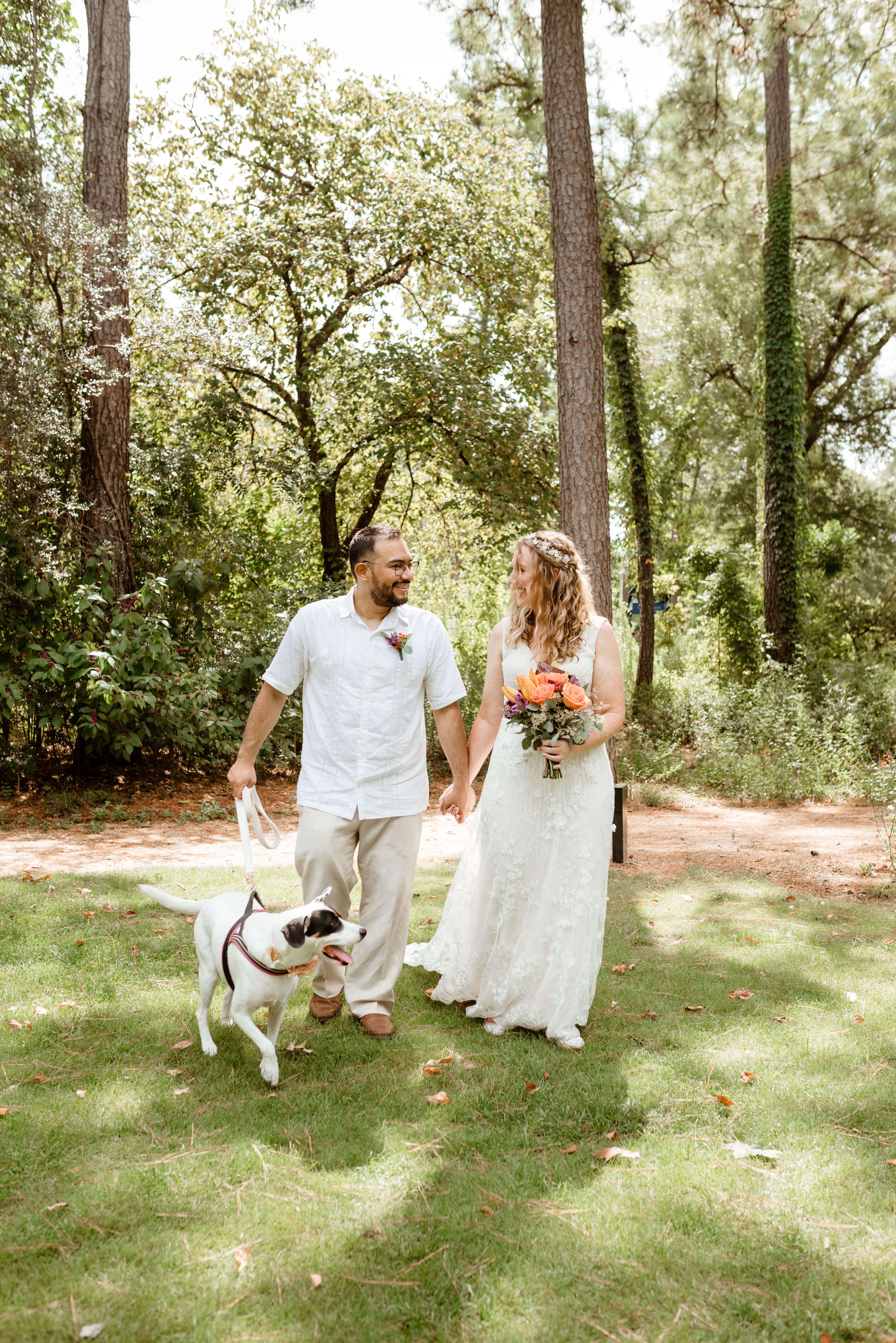 Beautiful elopement photos with dog photographed by J. Andrade Visual Arts | Houston, Texas Elopement and Dog Portrait Photographer