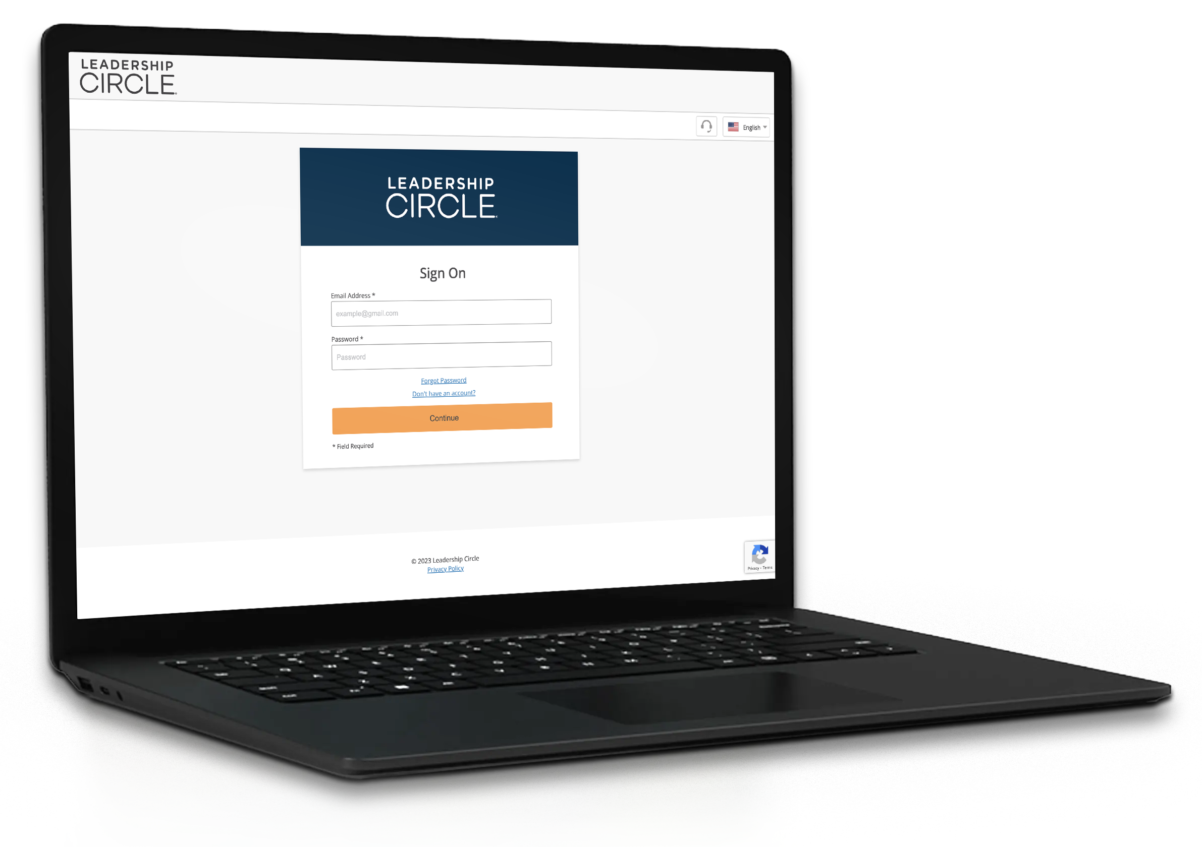 Image of Leadership Circle homepage mocked up on a laptop.