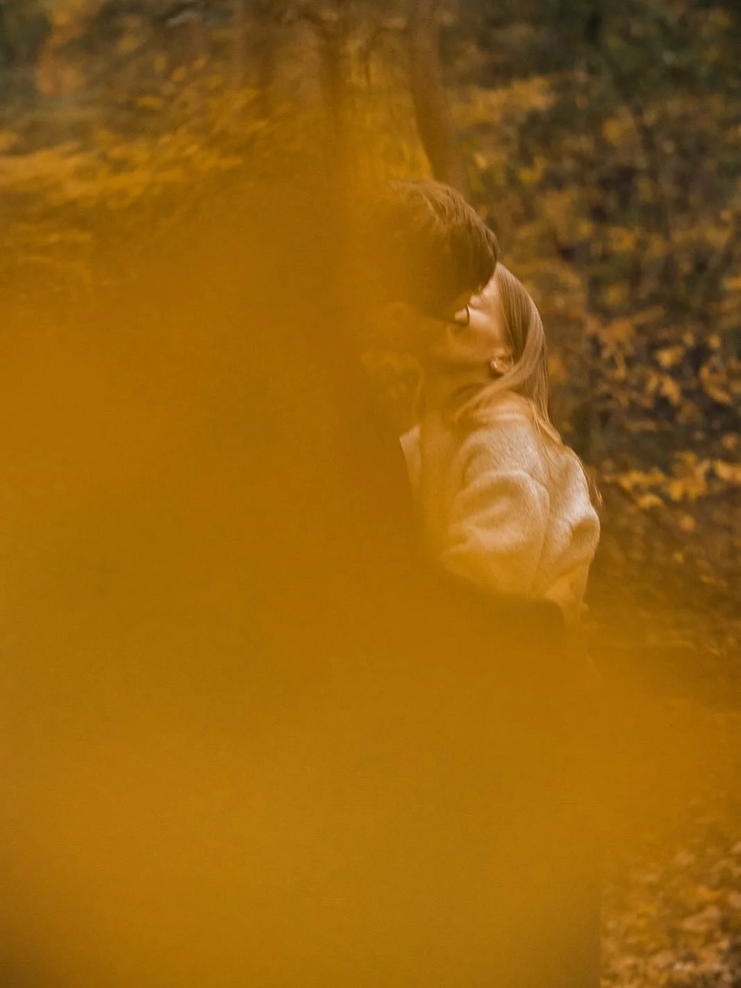 B + A in the woods. ❤️💍🍂🍁