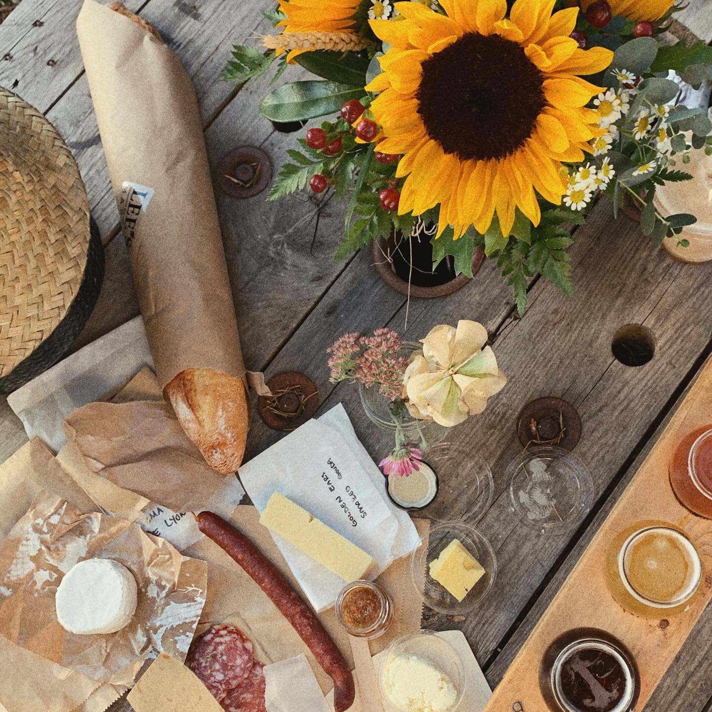 Charcuterie with a cute visitor. Swipe right to see lol.