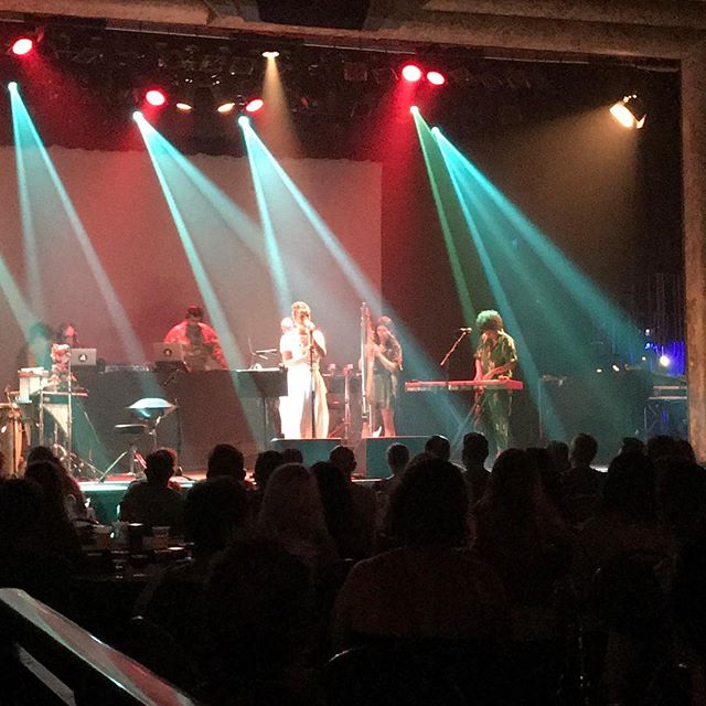 Thrilled 😁 to see #NenehCherry '#brokenPolitics final show in Australia @thetivolibrisbane (encore of 'Seven Seconds' &amp; 'Buffalo Stance' shook the roof). Note to #auspol the #manus hunger strike was referenced in the set design (photo 3) ... 🙏?