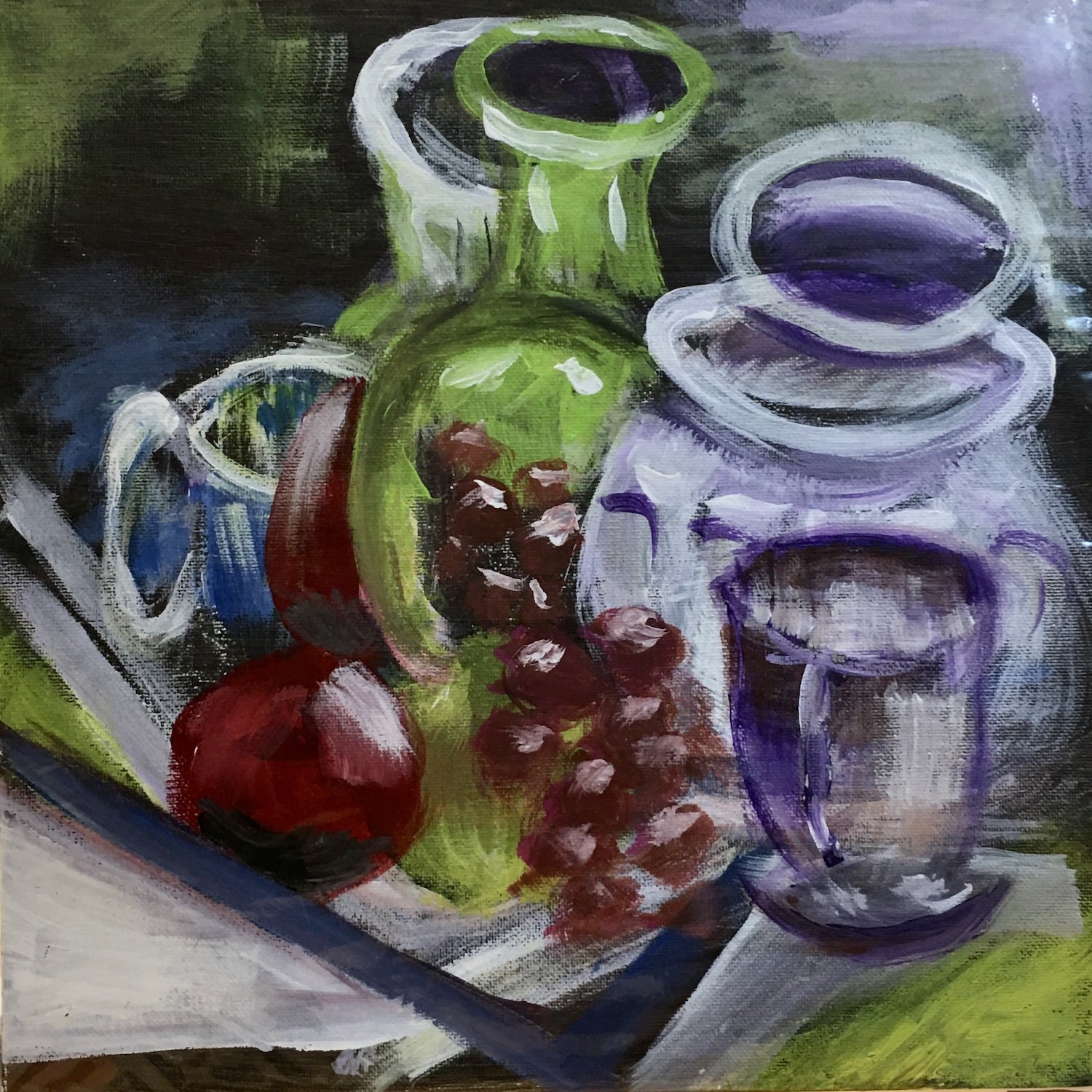 Still Life with Plum and Grapes