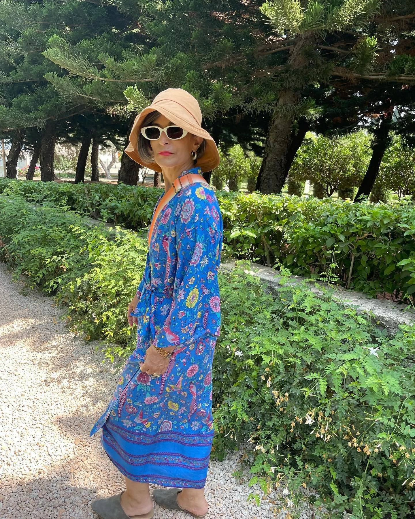 This is my Aunt Orly at the Baha&rsquo;i Gardens in Haifa. For followers of the Bah&aacute;&rsquo;&iacute; Faith, the place represents holy pilgrimage, but its magnificence and message extends to people of all faiths and backgrounds.

During period o