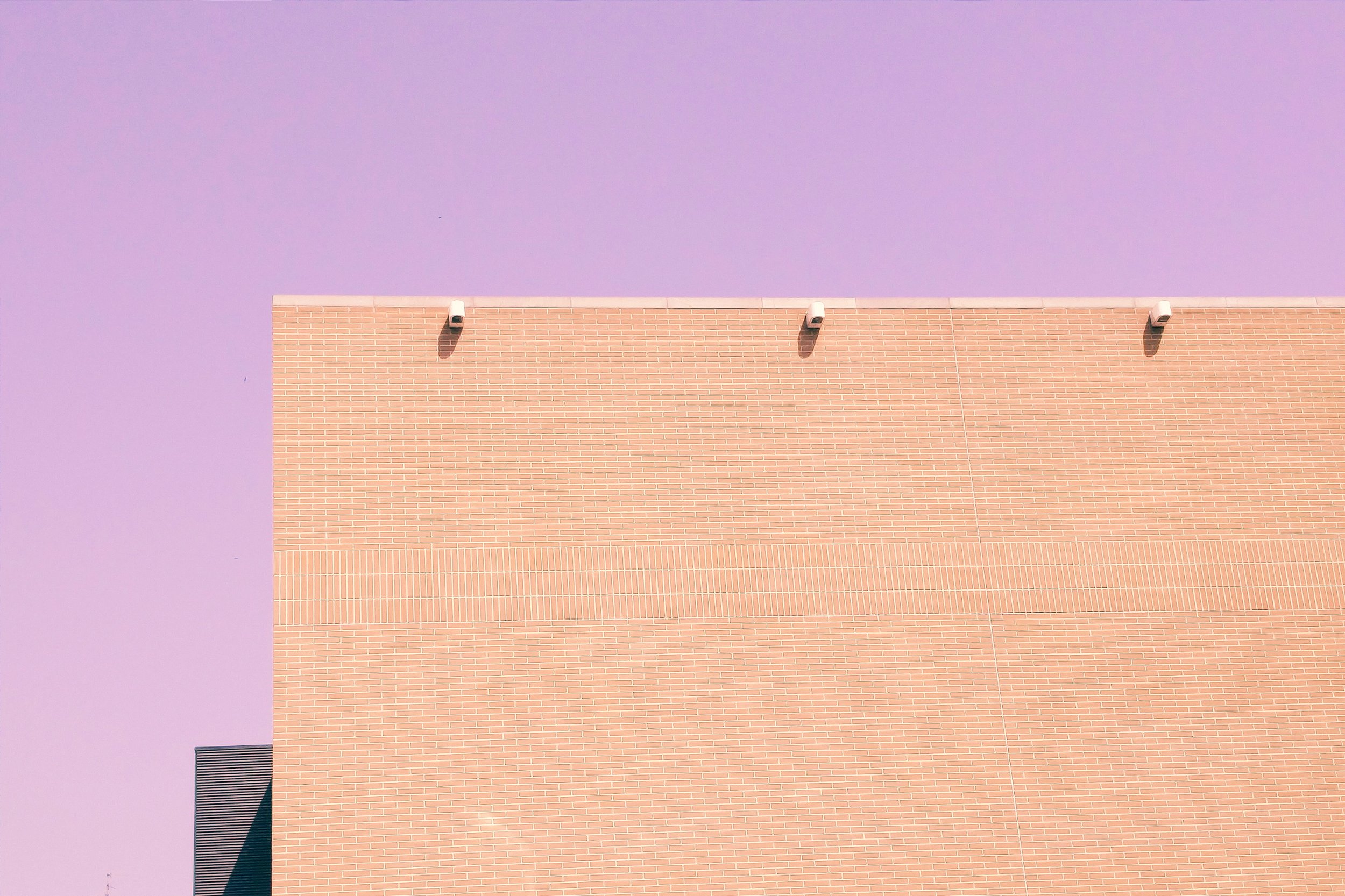 Modern building against purple sky