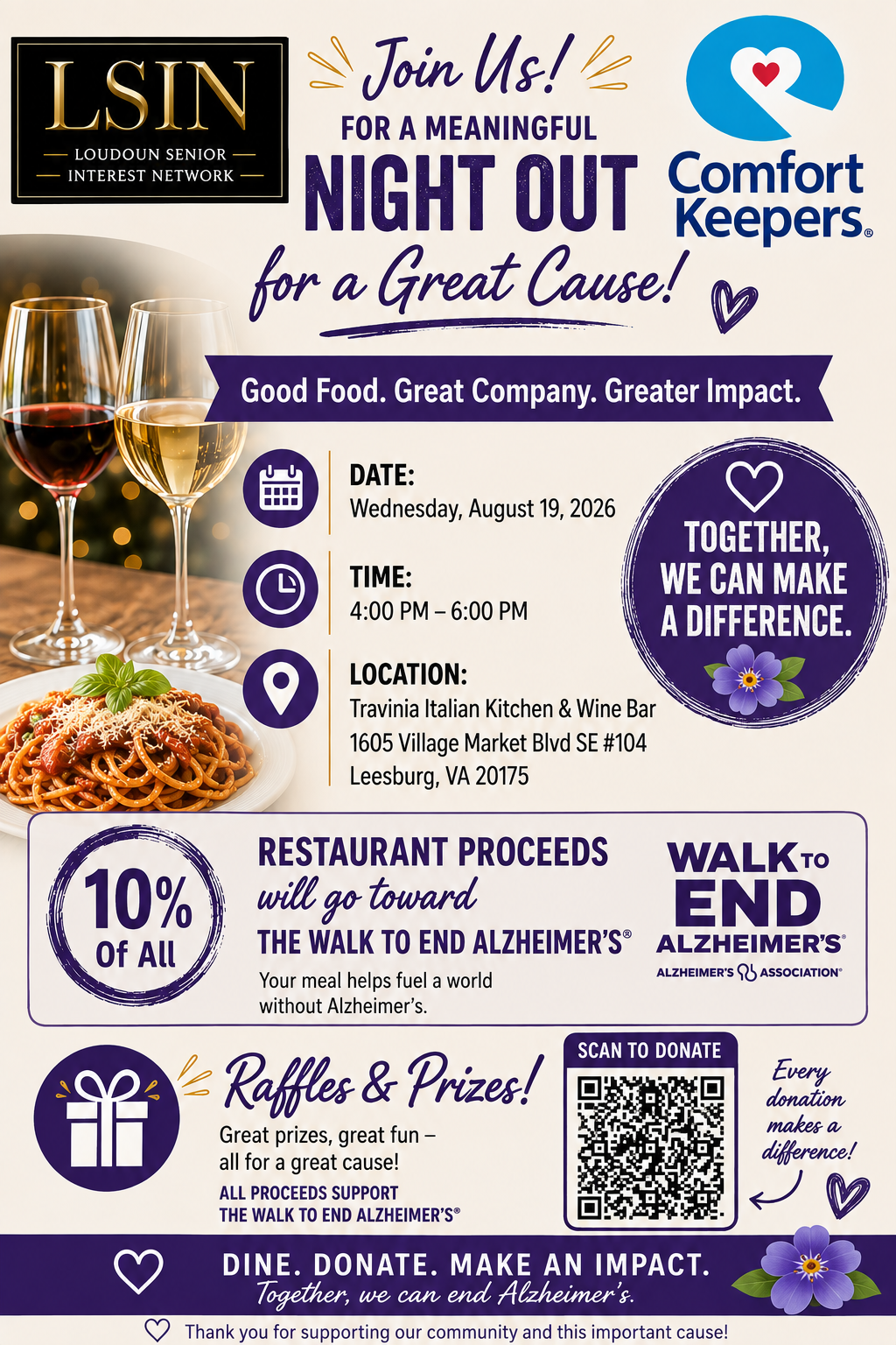 LSIN Care + Connect Happy Hour @ Travinia Italian Kitchen! 