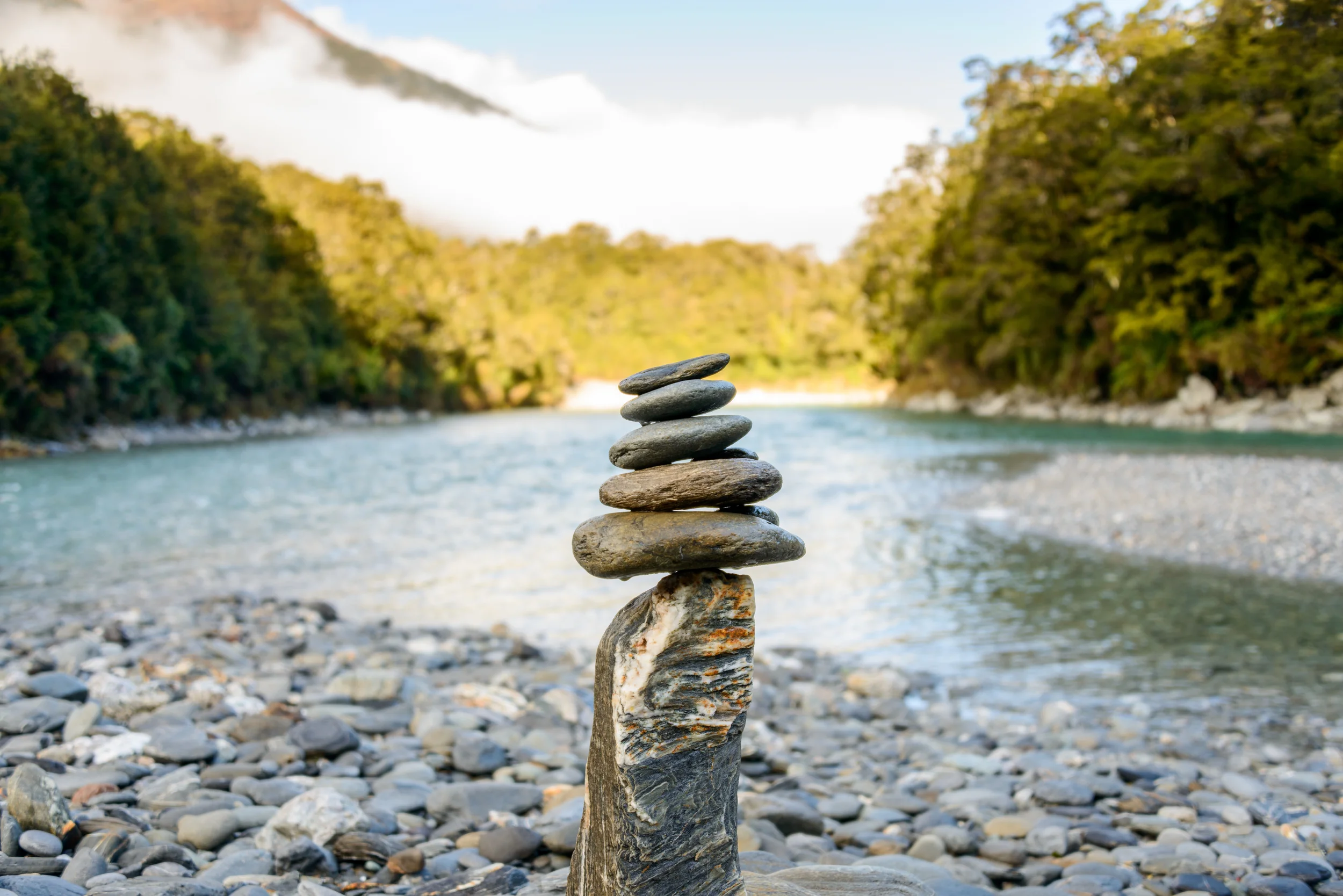 Balanced Cairns, Blue pools, Makarora River