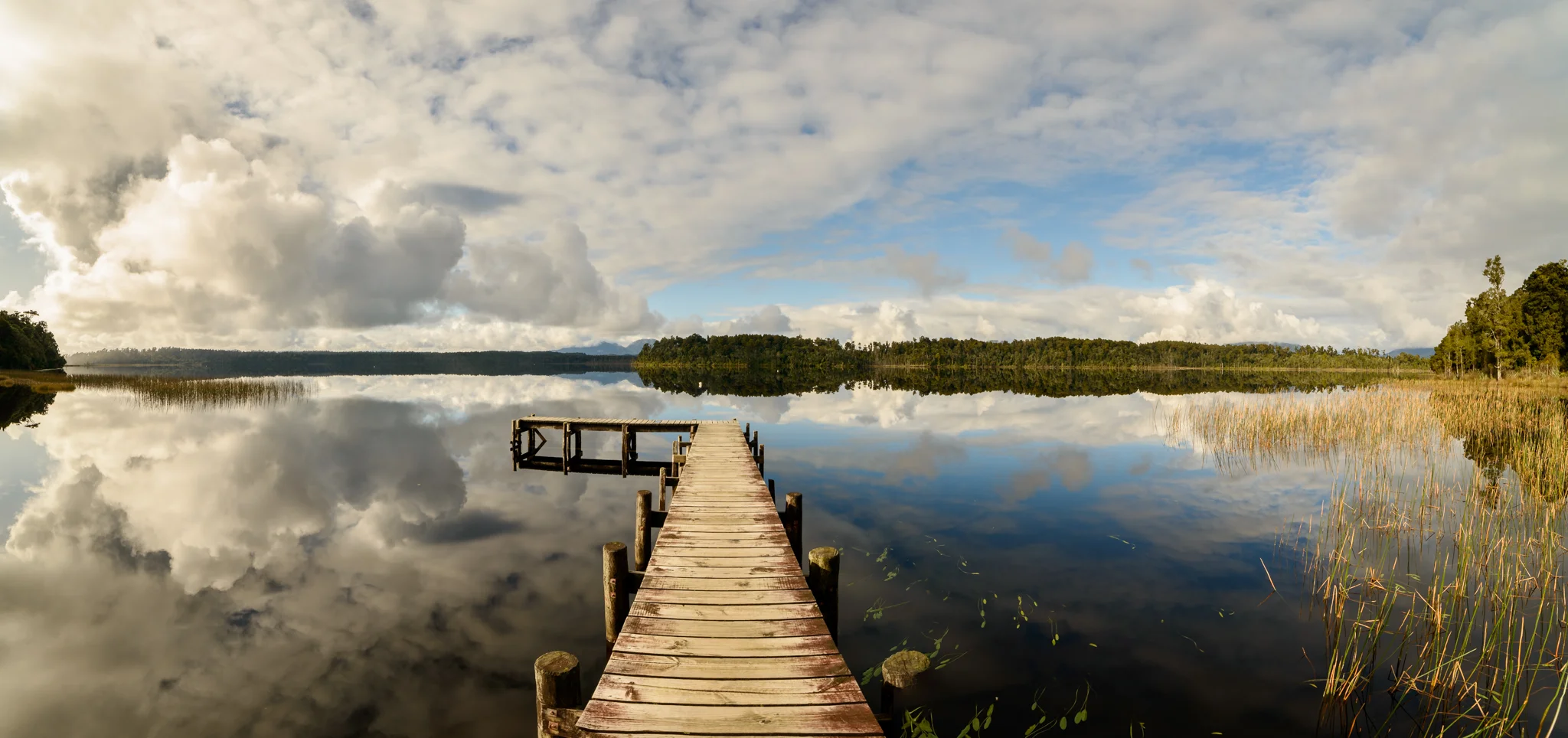 Lake Mahinapua, like a mirror