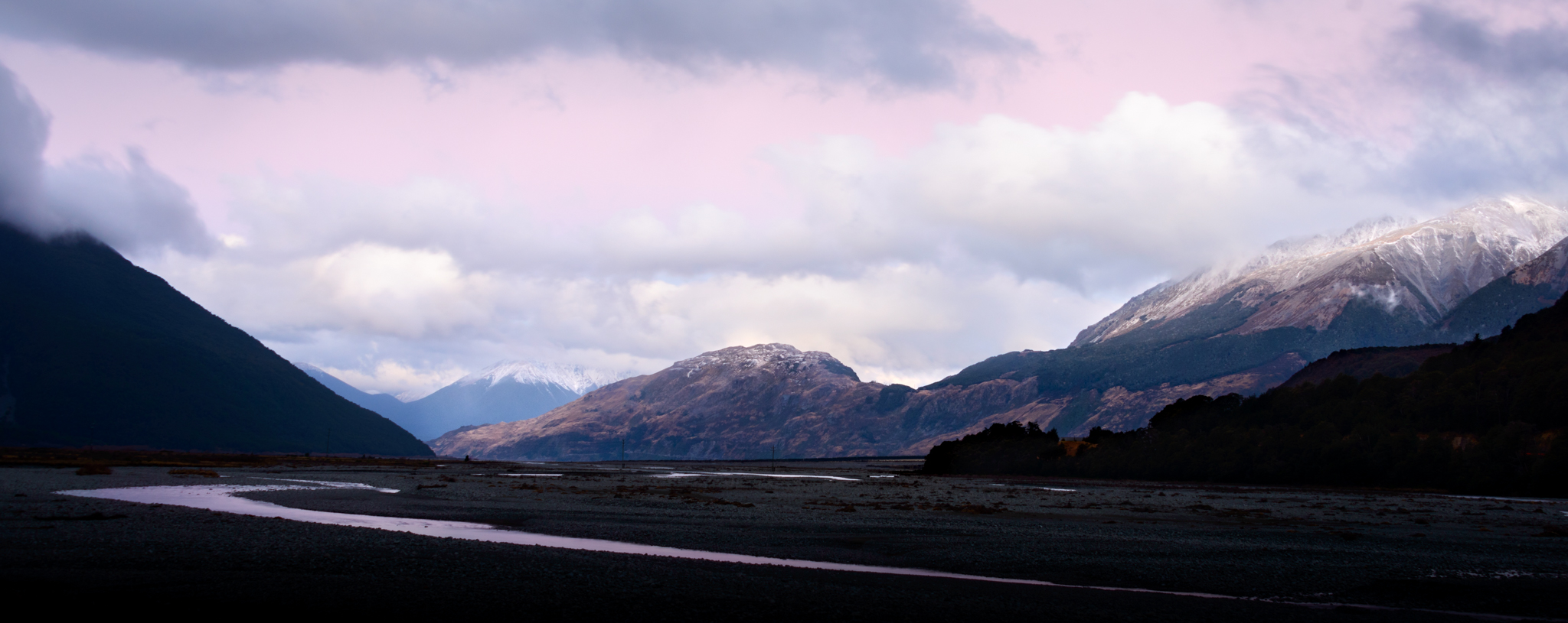 "Horrible Pink" Waimakariri River and Mt Horrible, Arthurs Pass National Park, New Zealand D800, ISO100, f8, 4sec, 36mm, Lee Little Stopper ND Filter