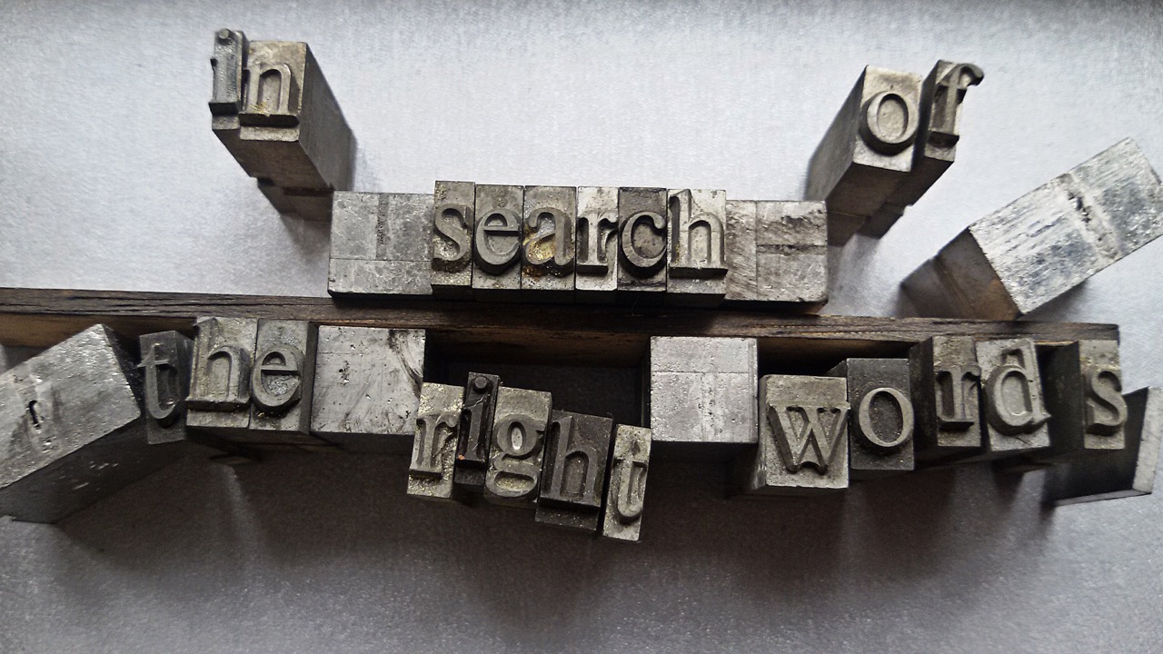 In search of the right words © 2017 Charlie Murphy