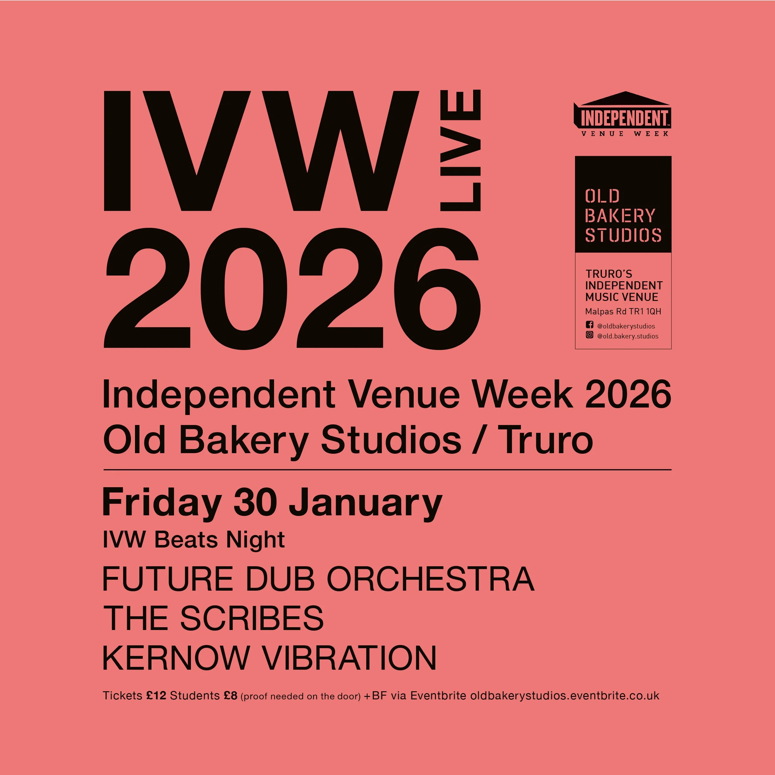 IVW26 Beats Night with Future Dub Orchestra, The Scribes and Kernow Vibration