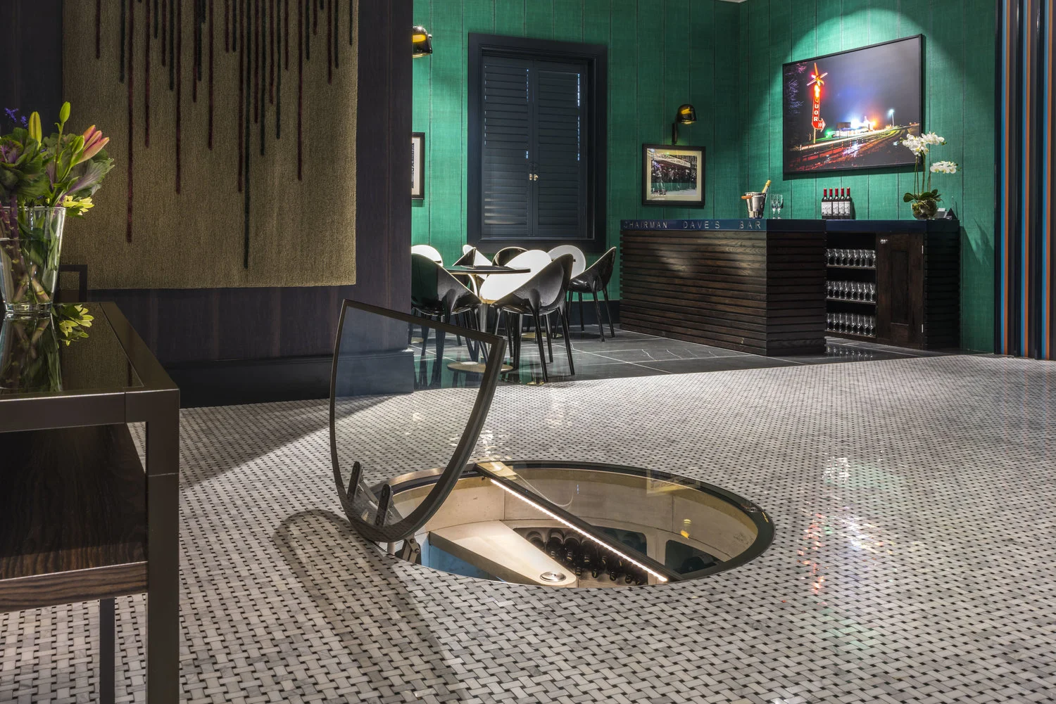 The bar, featuring the Spiral Cellar, at the Home Design Centre.