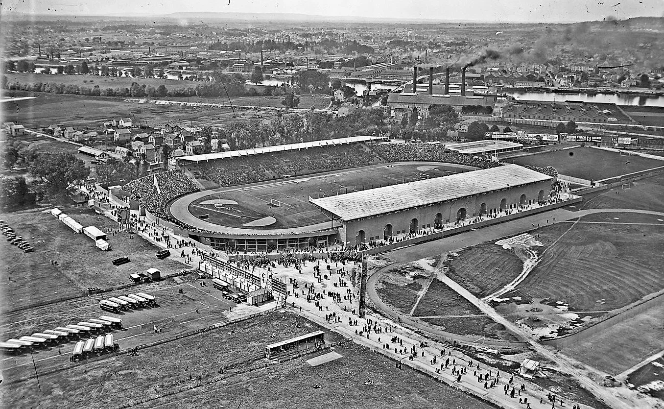 Vue générale du stade olympique de Colombes lors des Jeux olympiques de 1924 de Paris.