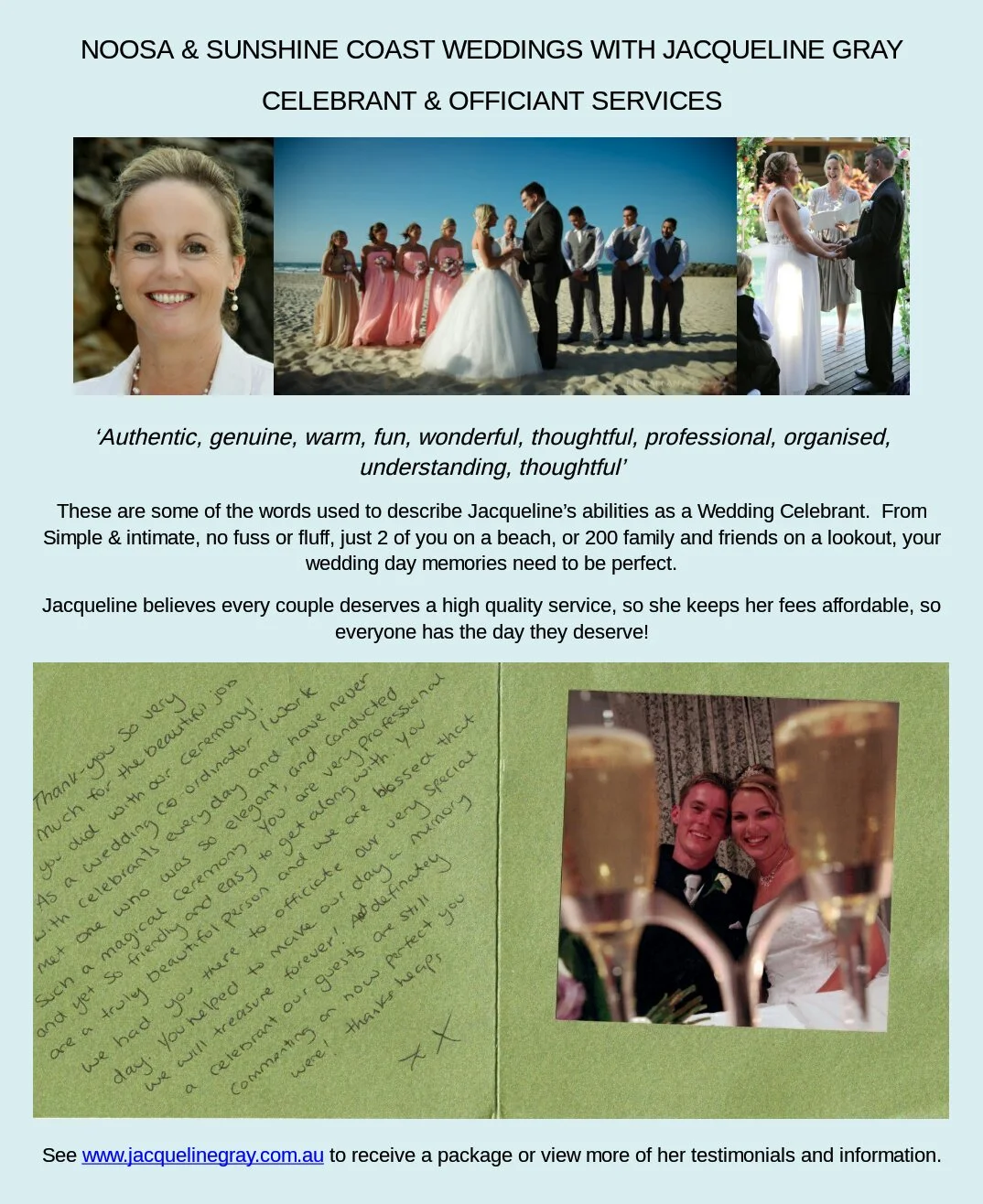 Jacqueline Gray Civil Celebrant