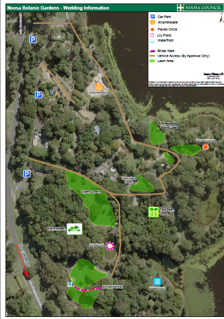 Map Noosa Botanic Gardens Weddings