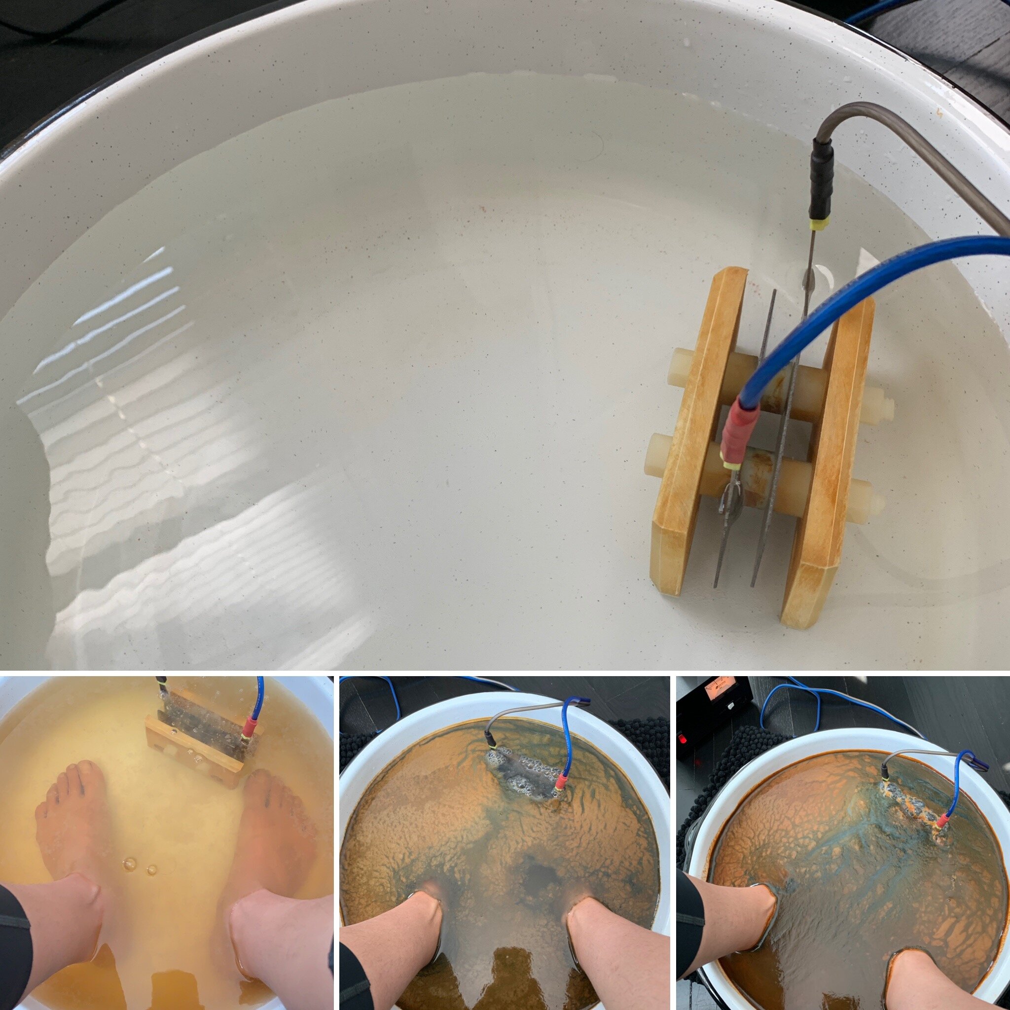 This is the process of the ionic foot bath from start to finish