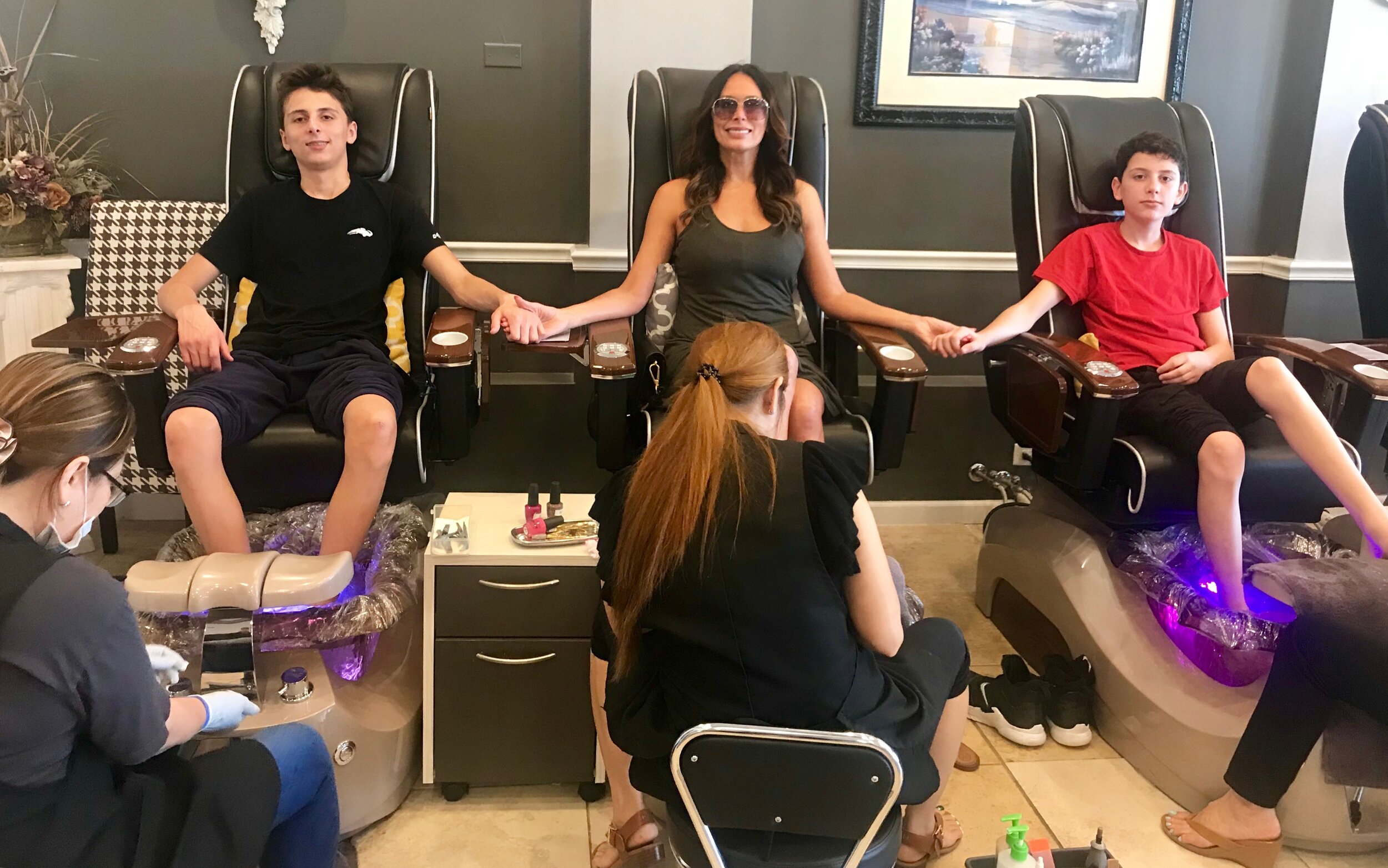 Mother son’s date after their Sacred Haircuts