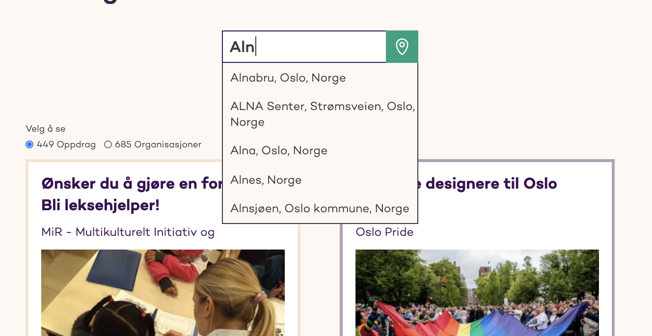 skjermbilde frivillig.no