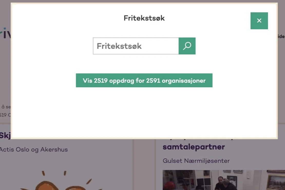 skjermbilde frivillig.no