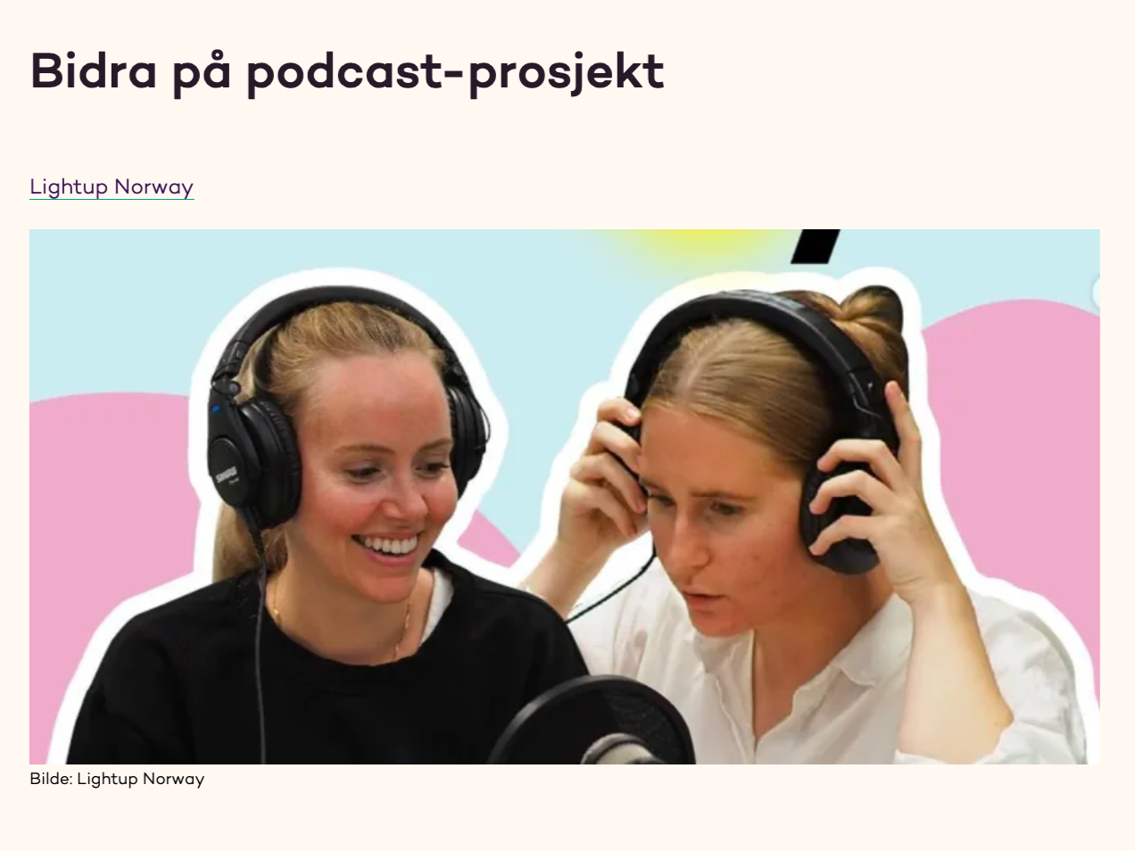 skjermbilde av et oppdrag på Frivilig.no