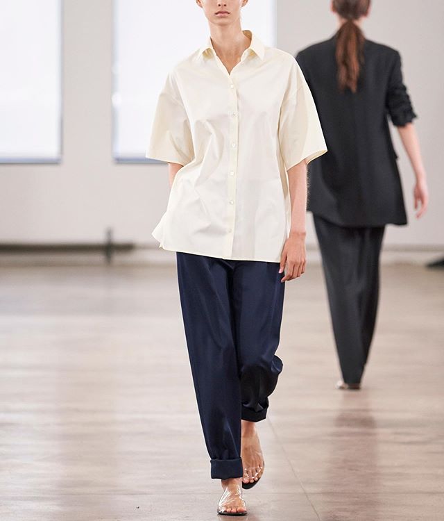 Spring 2020 Key Item - HIS Shirt. This boxy, oversize item looks straight from the IT department or perhaps it&rsquo;s your dad&rsquo;s shirt. This square silhouette with the long short sleeves (oxymoron) gets a thumbs up from us. Again styling is ke