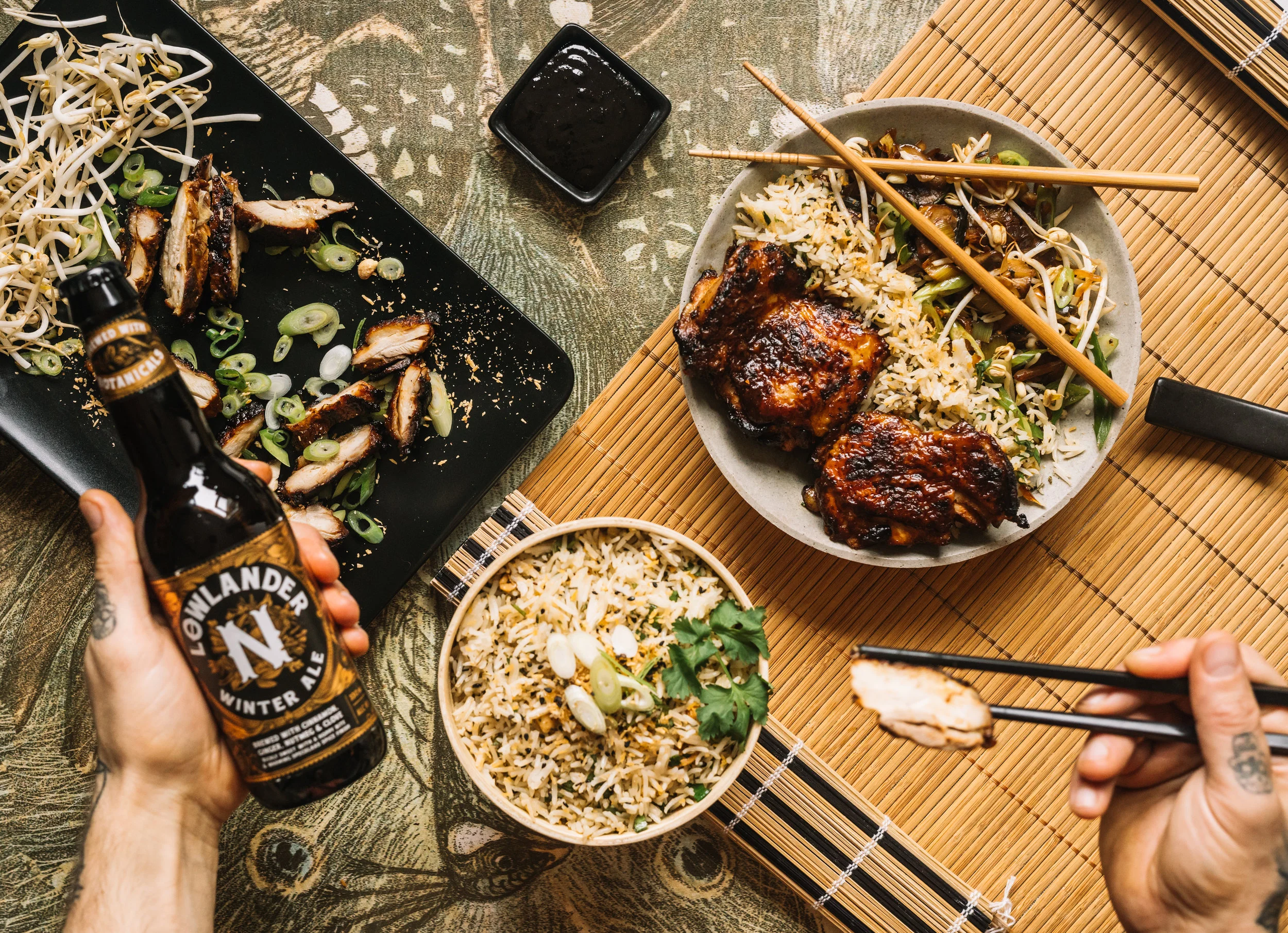 Wok, Hoisin BBQ -Kippendij met vel & Rijst12.jpg