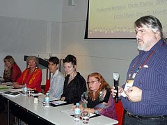 Don Frew moderating a panel at the 2009 Parliament of the World’s Religions.