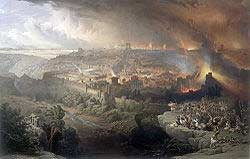 David Robert’s 1850 painting of the destruction of Jerusalem by Romans, in 70 CE.