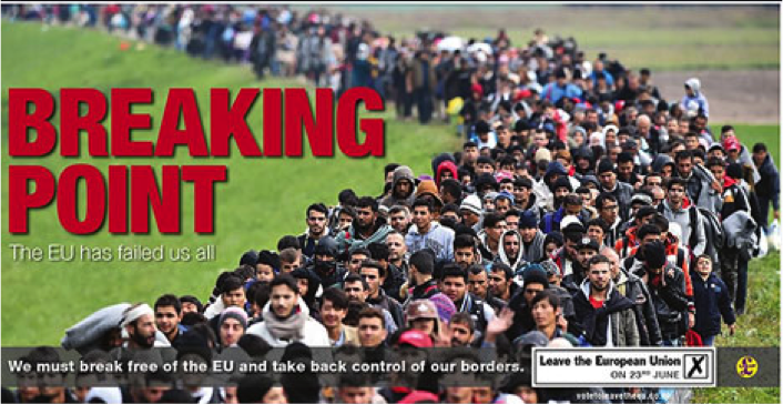 The “Breaking Point” poster commissioned by Brexit-favoring UKIP party.