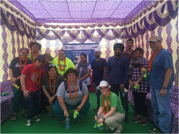 McMurry students with the Indian interns they joined on the Habitat for Humanity team in Delhi – Photo: McMurry University