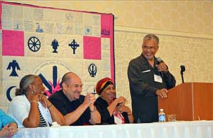 Imam Plemon leads a panel on Atlanta’s World Pilgrims project.