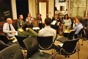 A 20,000 Dialogues group in discussion.