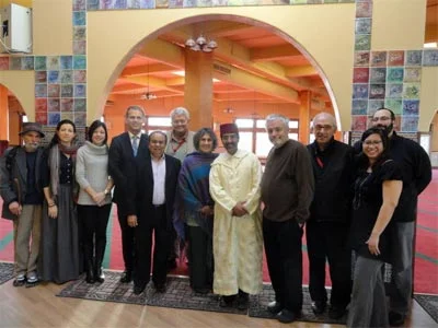 Those attending TIO’s breakfast included (from the left) Gary Gach, Beth Katz, Katerina Ragoussi, Bud Heckman, Girish Shah, Paul Chaffee, Rachael Watcher, Imam Khaled Hamoui, our host, Greg Harder, Thomas Bonnaci, Vanessa Gomez, and Or Rose. Not pic…