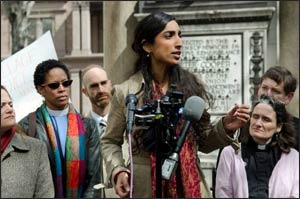 Valarie Kaur speaking out against sex-trafficking.