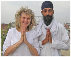 Ruth Broyde Sharon visiting Parvinder Khalsa, in Amritsar, India near the Sikh Golden Temple.