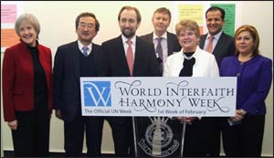 Interfaith activists at the U.N. promoting this year’s World Interfaith Harmony Week Photo: UNAOC