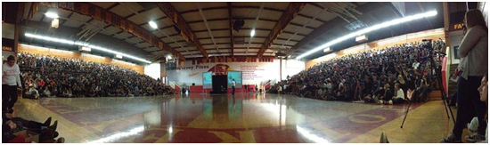 Students meditate during Suicide Prevention Week at Torrey Pines High School in San Diego, CA. – Photo: Meditation Initiative