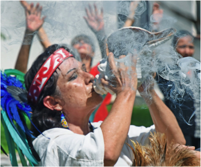 NAINConnect 2016 participants were welcomed with conch shells, incense, and drumming. – Photo: Greg Harder